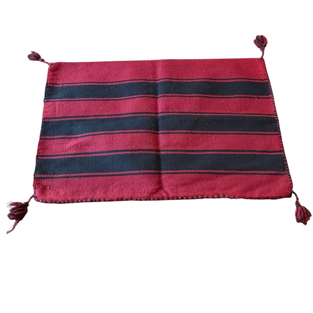 Southwestern Kilim Lumbar Pillow Cover Geometric Tribal Tassel 16x24 Tassels - Picture 3 of 9